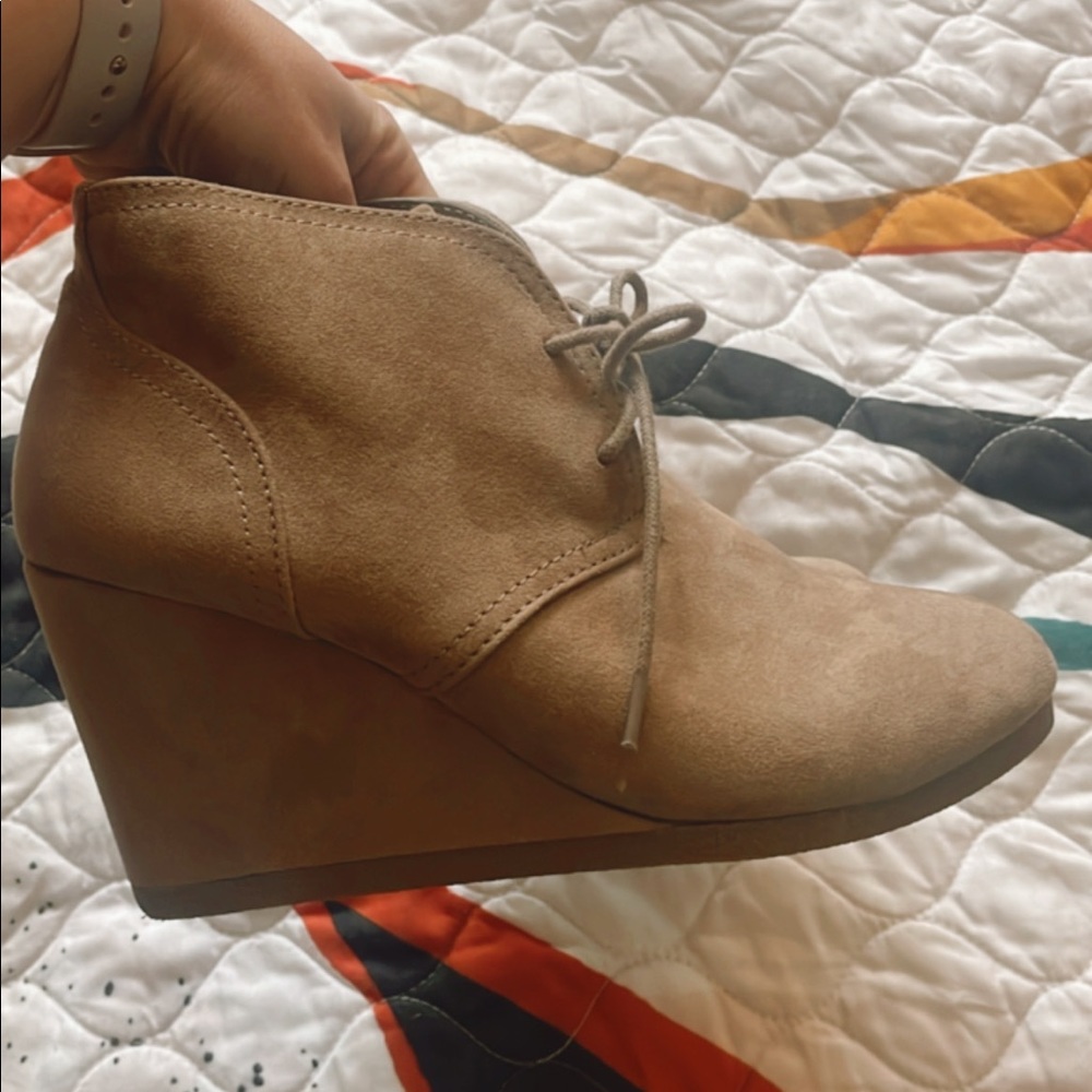 Tan booties